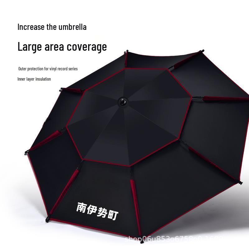 Adjustable Sunshade Umbrella for Fishing, Camping, and Outdoor Use with Black Glue Sun Protection
