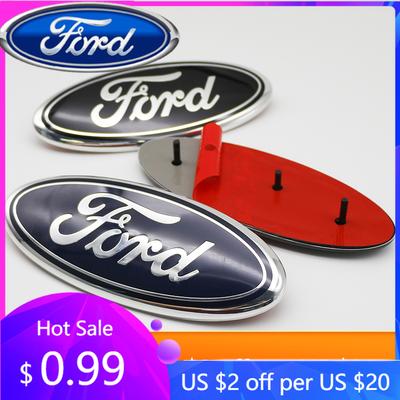 Car Sticker Ford New 2025 Hot ABS 22.5cm Car Front Rear Emblem Sticker Trunk Decal for Ford Edge Escape Fiesta Transit Ranger Ro