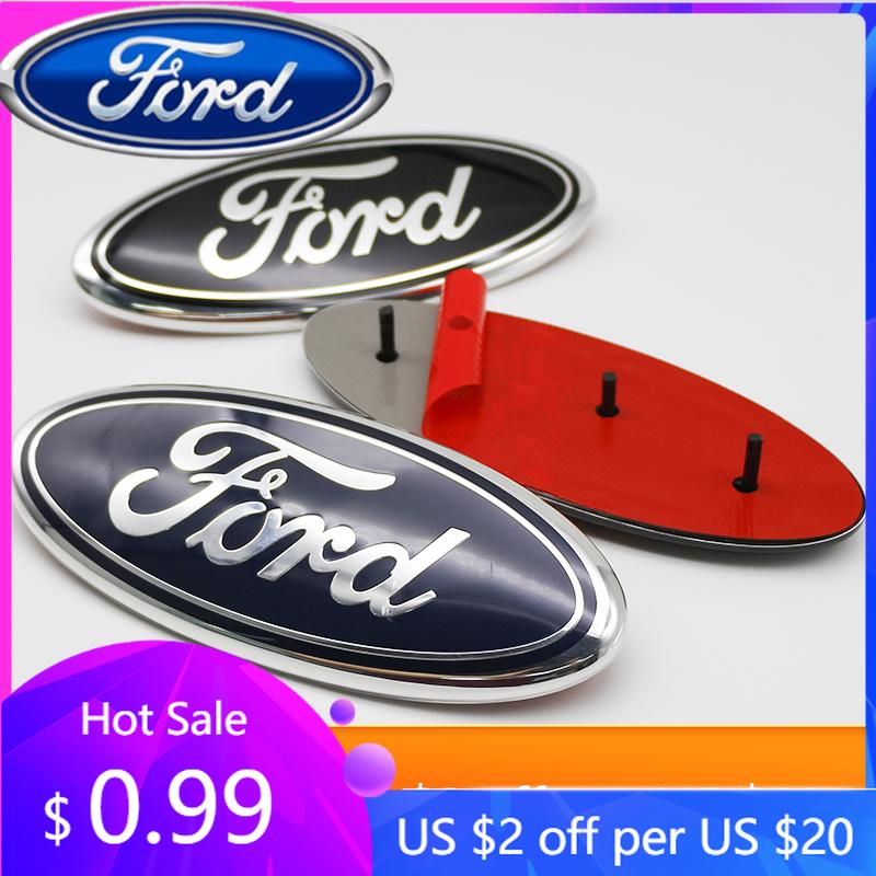 Car Sticker Ford New 2025 Hot ABS 22.5cm Car Front Rear Emblem Sticker Trunk Decal for Ford Edge Escape Fiesta Transit Ranger Ro