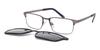 Clip On RecTangle Grey Elma WiTh Clip On T 1368 M08 fashiOn Men Eyeglasses