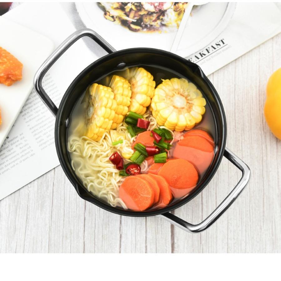 Carbon Steel Bean Pot Camping Cookware Set Noodle Pot Outdoor Dutch Oven Saucepan Soup Pot for Hiking/BBQ Portable Cookware Gift