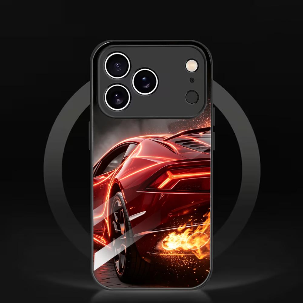 Red super sports car phone case for iPhone case for iphone 17 pro max Transparency for iPhone 17 16 15 14 13 12pm Pro Plus