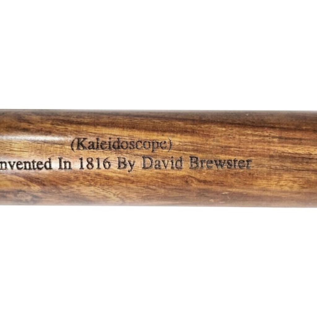 Custom Brass Flower Wheel Kaleidoscope with Stand, Personalized Gift for Dads Men Women Kids Wedding Anniversary Birthdays, Christmas Decor