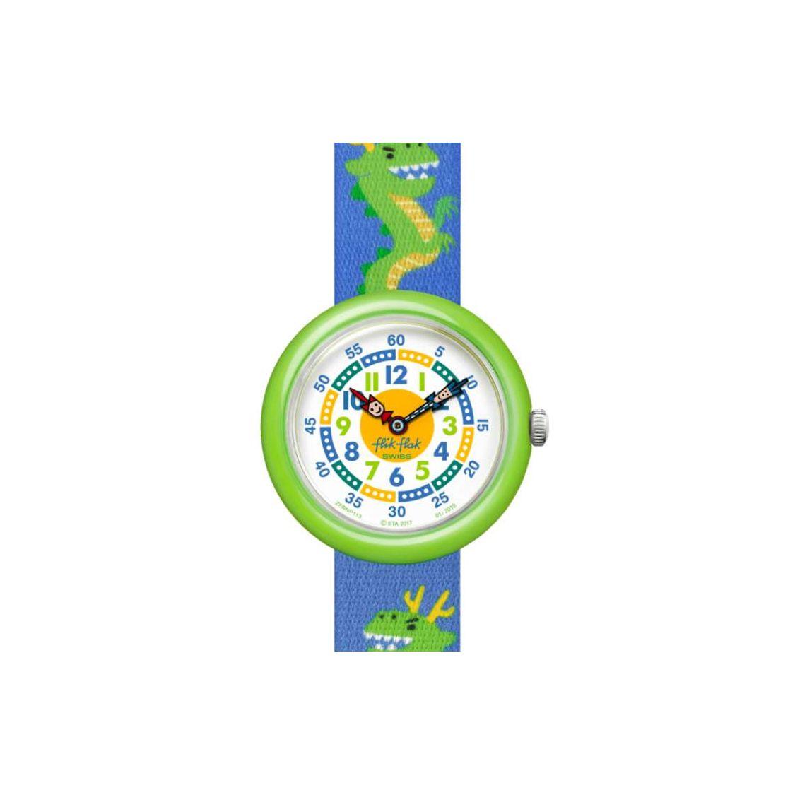 Swatch Flik Flak Fashion Whirlwind Little Dragon Quartz Watch Kids watches White ZFBNP113C Green Watch Case