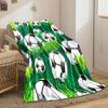 Soccer Balls in Green Grass print blanket soft and cozy perfect for the living room bed sofa or a nap,gift