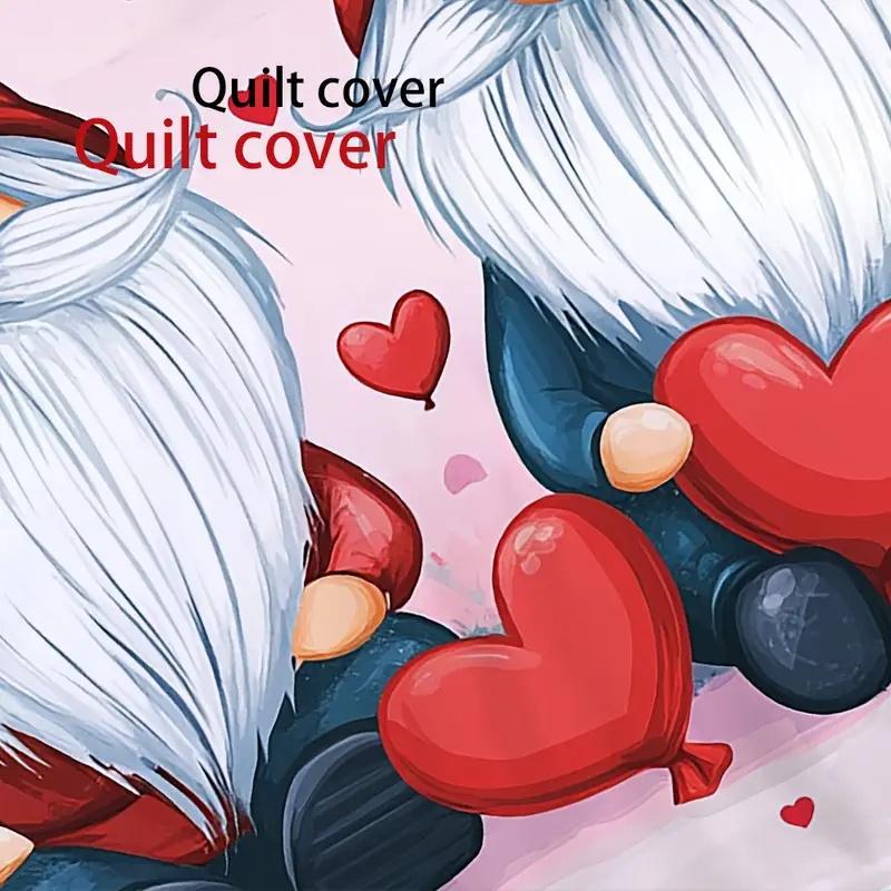 Love Heart Duvet Cover Set Microfiber Bear Comforter Cover Soft Romantic Bedding Sets Valentine's Day For Girls  Valentine's Day