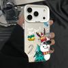 Plush Reindeer and Christmas Snowman Design IMD Hard  Case For iPhone 17 Pro Max Air 16 15 14 13  Shockproof  Cover