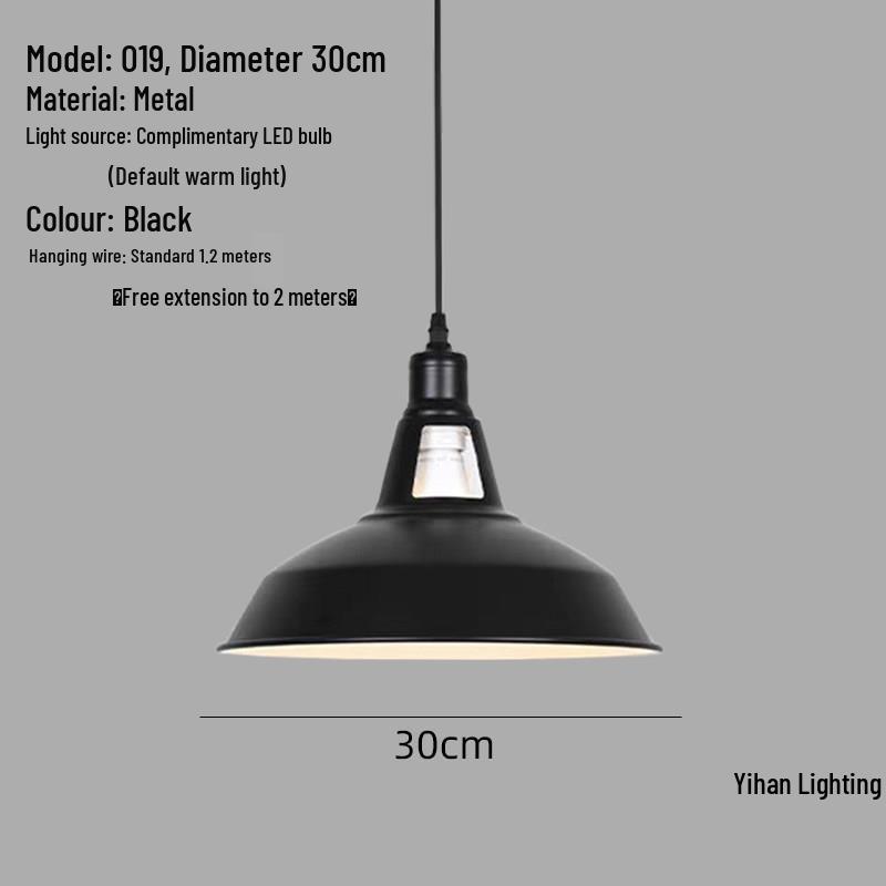 Modern Nordic Single-Head Pendant Light for Hotels, Bars, and Restaurants - Industrial Retro Style Lampshade.