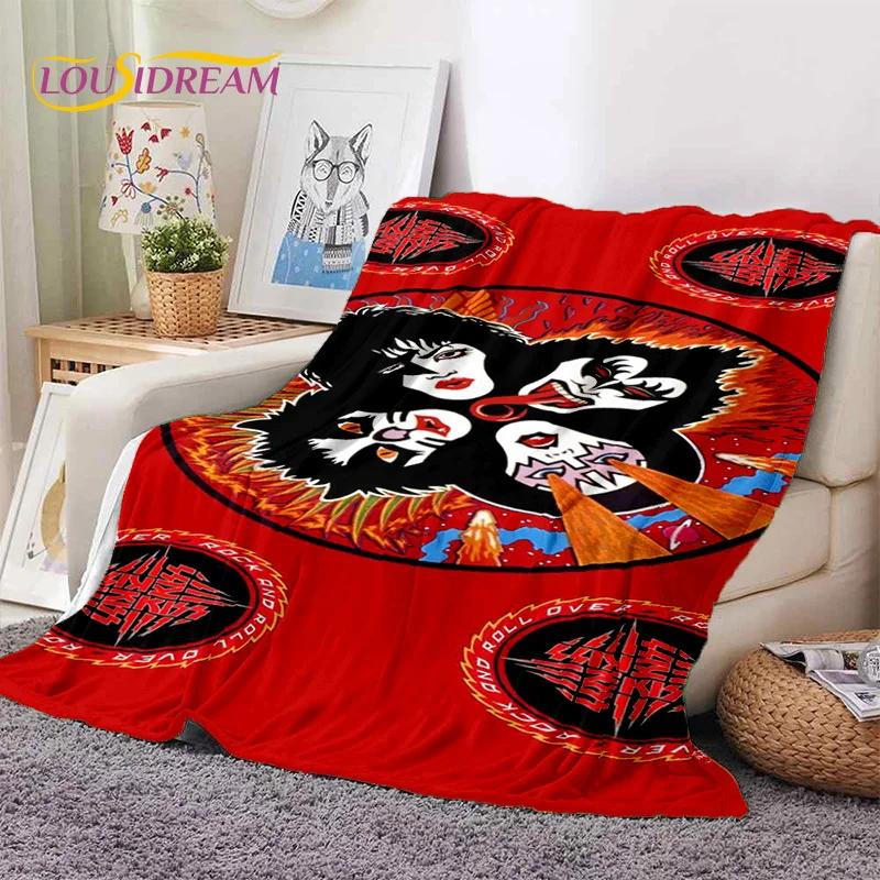 Kiss Rock Heavy Metal Band Gene Paul Soft Flannel Blanket for Bed Bedroom Sofa Picnic,Throw Blanket for Outdoor Leisure Nap Gift