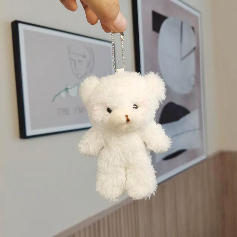 

12Cm Cute Bear Plush Keyring Pendant Soft Stuffed Plush Keychain Toy Backpack Pendant Birthday Gifts For Children