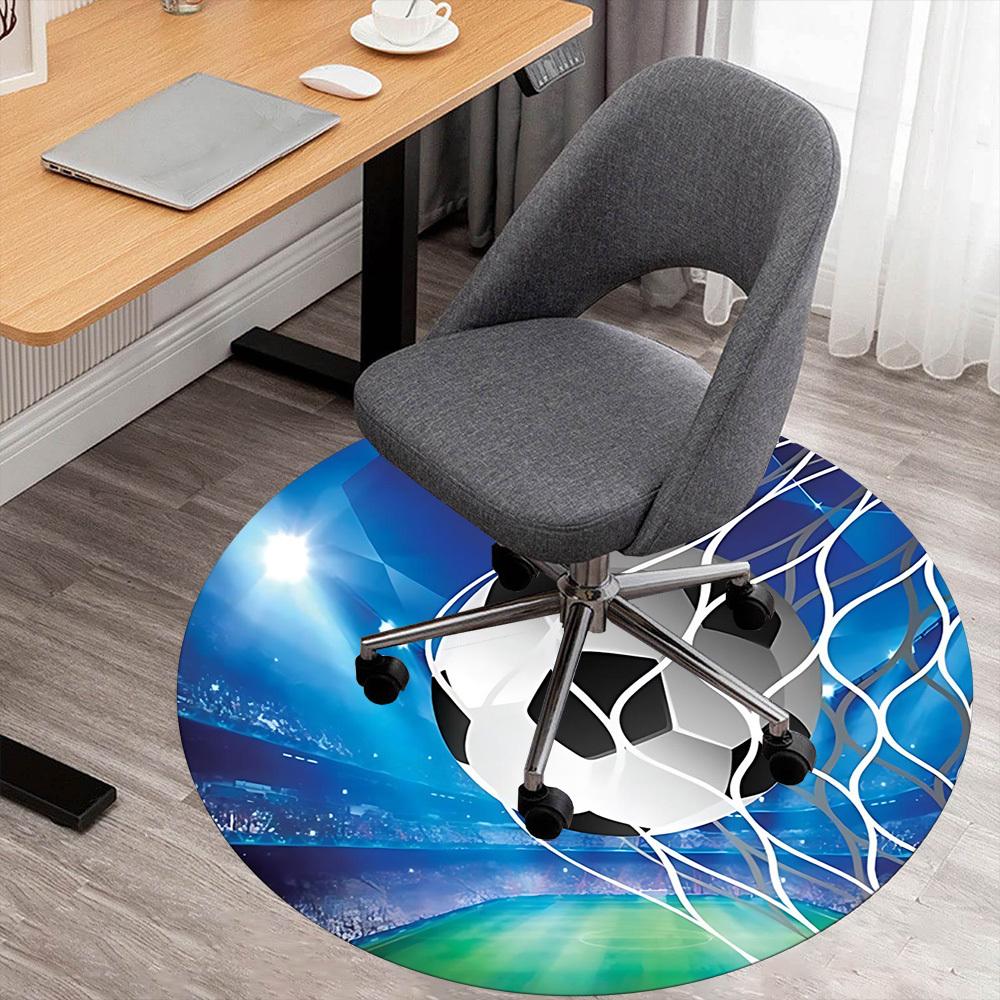 1pc soccer ball net Round Chair mat Area Rug - Non-Slip, Floor Mat for Office, Bedroom, and Indoor Decor c1125639