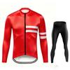 Team Breathable Mens Long Sleeve Cycling Jersey Set Spring and Fall Mountian Bicycle Clothes Wear Ropa Maillot Ciclismo