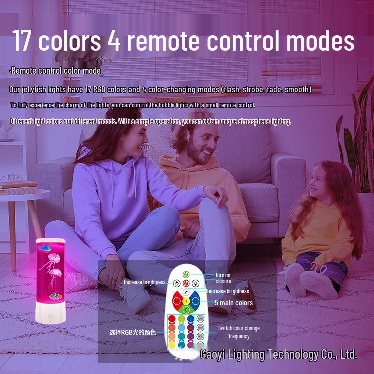 LED Jellyfish Night Light: USB-Powered Bedside Table Lamp for Home & Bedroom, Perfect for Atmosphere & Christmas Decor