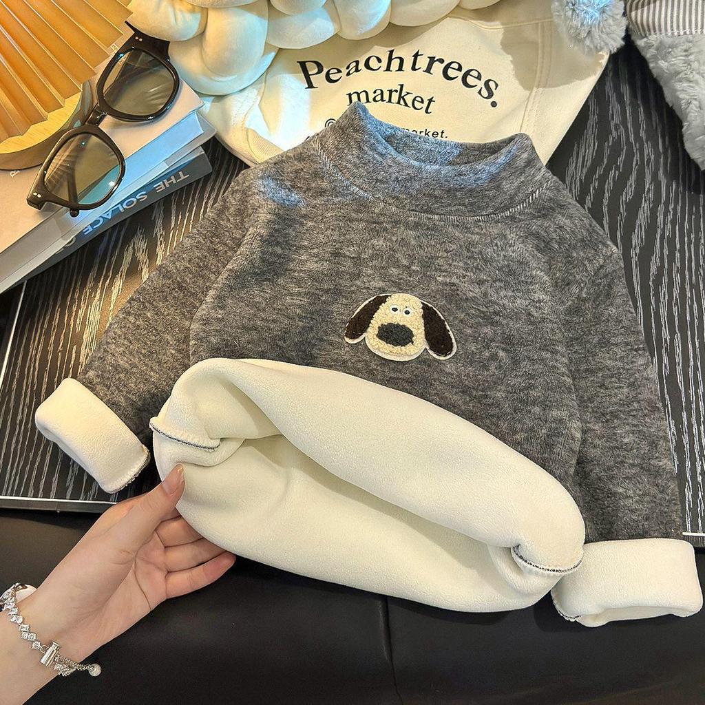 Children's Wool-Silk Koala Fleece Base Layer with Half-High Collar 