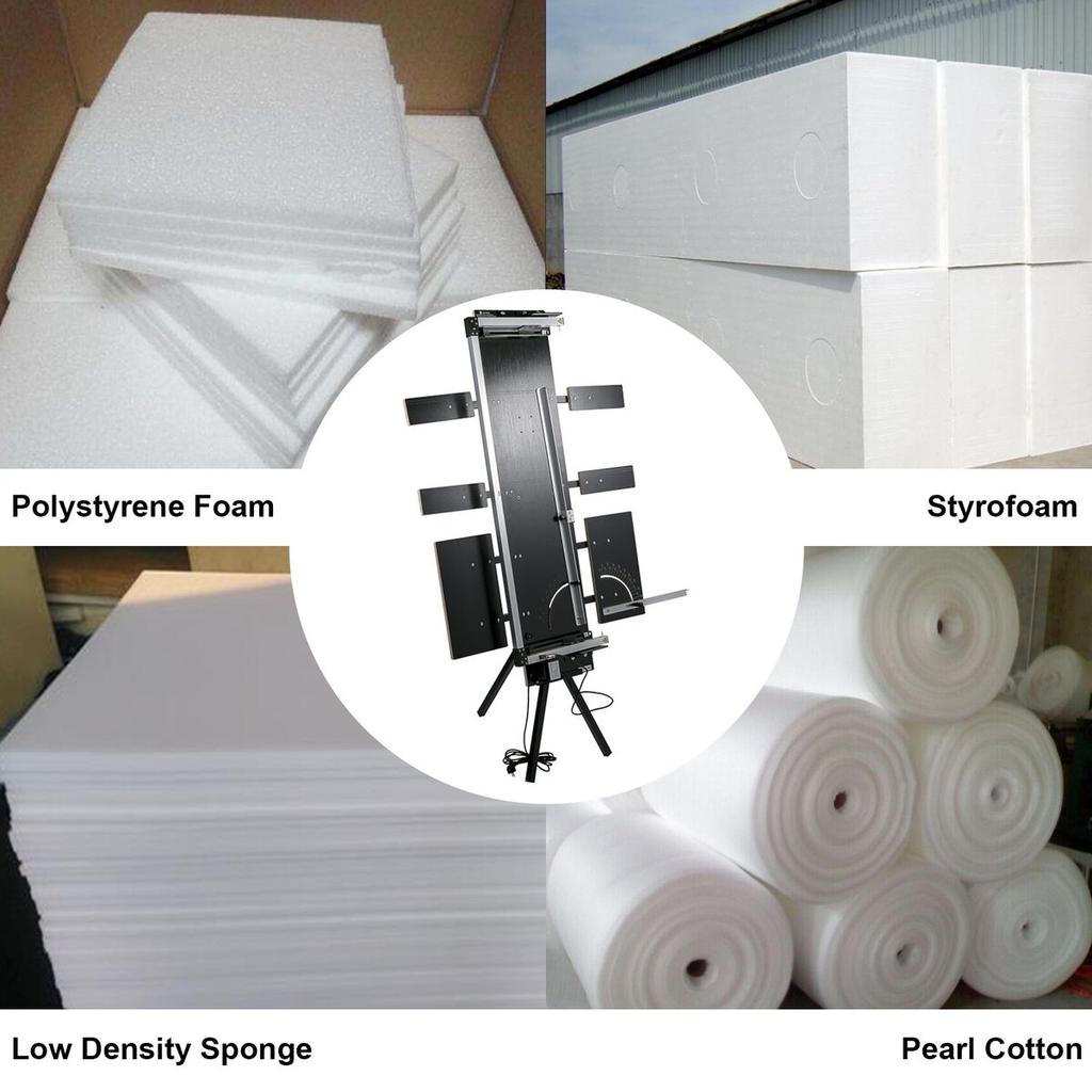 Styrofoam Cutting Machine 42cm Max. Cut Thickness Foam Cutter 115cm Max. Length Hot Wire Foam Cutter 0-90° Styrofoam Cutter Six Heating Wires W/ Stand