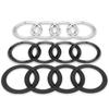 4 Ring ABS Car Hood Front Bonnet Grill Rear Trunk Emblem Logo Badge Sticker For q2  A4 A5 A6 A7 S3 S4 S5 S6 RS3 RS4 RS5 RS6 Q3