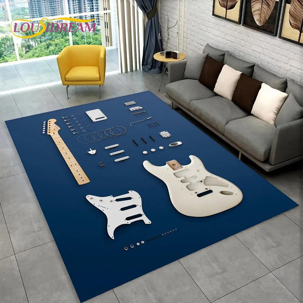 Gitara klasyczna gitara elektryczna dywanik basowy, dywanik do salonu sypialnia Sofa wycieraczka Decor, gra dla dzieci antypoślizgowa mata podłogowa