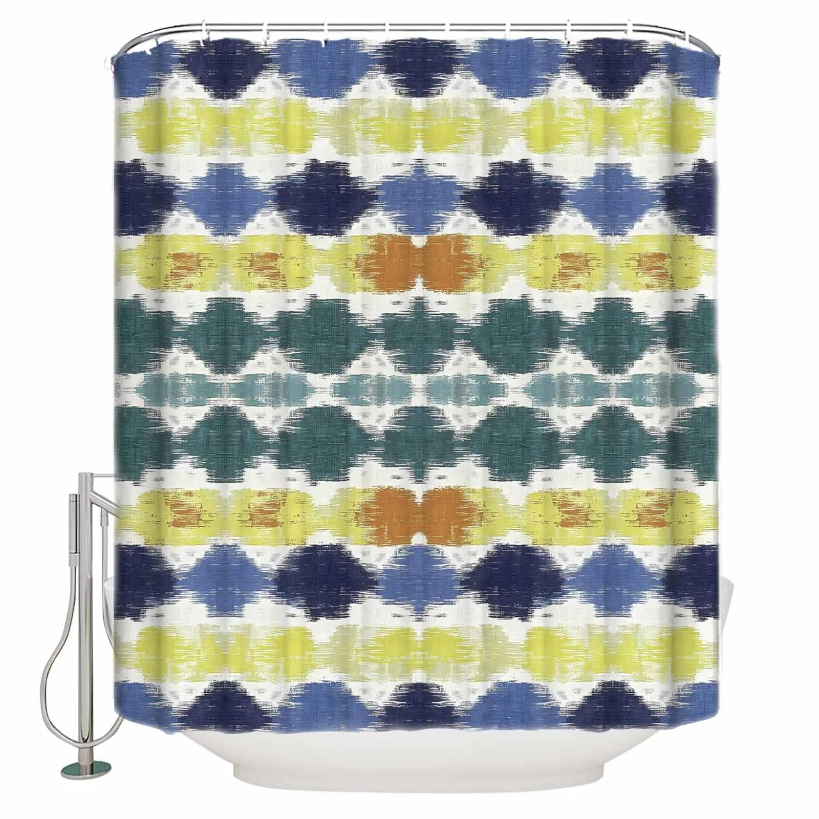 

Modernism Traditional Color Block Shower Curtains Waterproof Bath Curtains Home Decor Modern Luxury Bathroom Curtain W60H190(CM)-1 Pcs