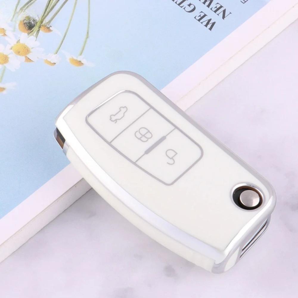 For Ford Focus 2 MK2 Fiesta Mondeo Galaxy Falcon Territory Ecosport Car TPU Folding Key Cover Bag Shell Case Keychain Protector