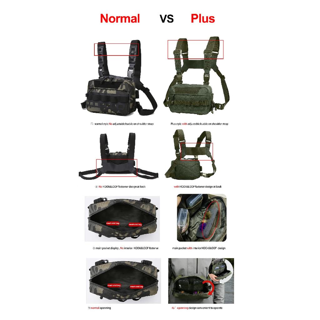 Outdoor Chest Bag for Men Rig Vest Men's Fishing Lures Tackle Waist Pack Outdoor Camping Hiking Hunting Running Tactical Bag