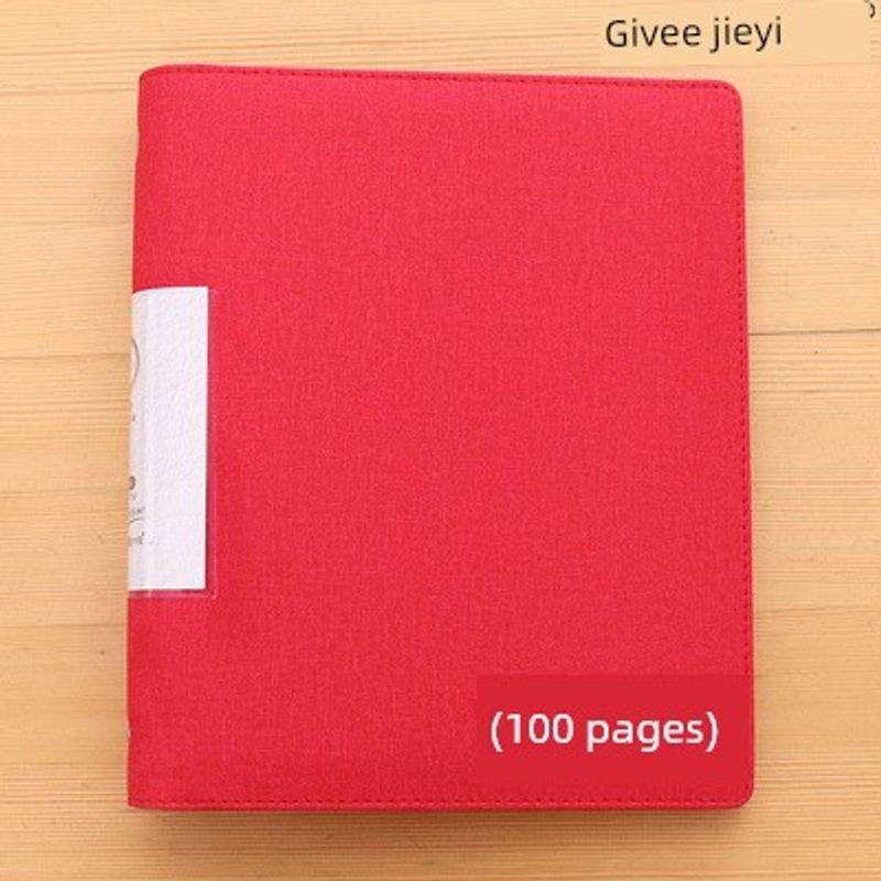 Large Capacity Leather Perforated Loose-Leaf Contract Folder