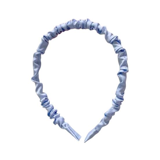 

Women Headband Thin Edge Anti-Slip Design Pleated Texture Hair Hoop Commuting School Dating Hair Accessory светло-синий