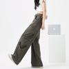 Khaki Quick-drying Overalls Women's Autumn Thin New High-waisted Loose Straight Casual Parachute Mountaineering Wide Legs