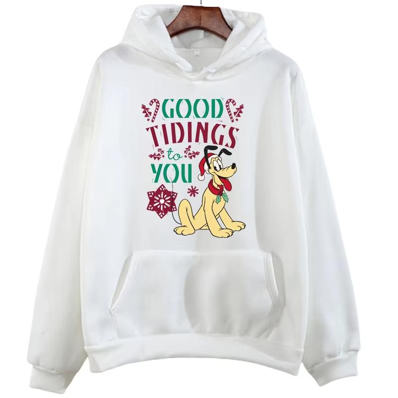 Merry Christmas Cartoon Disney Mickey Mouse Printed Hoodie Harajuku Fashion Men's Autumn Casual Long Sleeve Streetwear Pullover