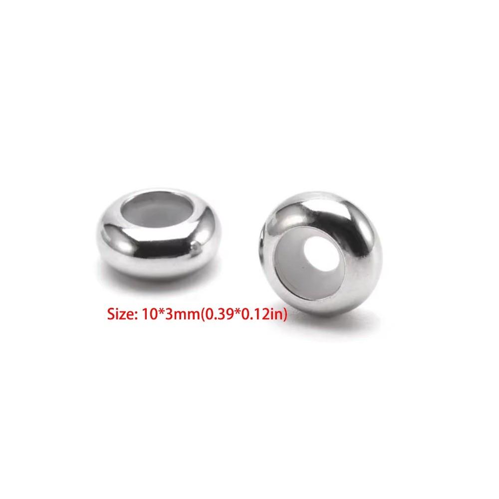 10PCS New Stainless Steel Stopper Clip Beads DIY 10mm DIY Glass Beads Clip Design Rubber Inside Jewelry Making Supplies Girls