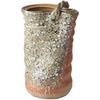 Flower Flower Shigaraki Ware Vase, Vase, Holder, 12×H18.5cm, Beetroot, Handled, Ceramic,