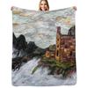 Engine Houses At Botallack Cornwall. Textile Art Throw Blanket Long Lasting Soft Plush Blanket for Daily Use