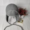 Handmade knitted wool hat Children's autumn and winter warm ear protection headgear strap Lei Feng hat