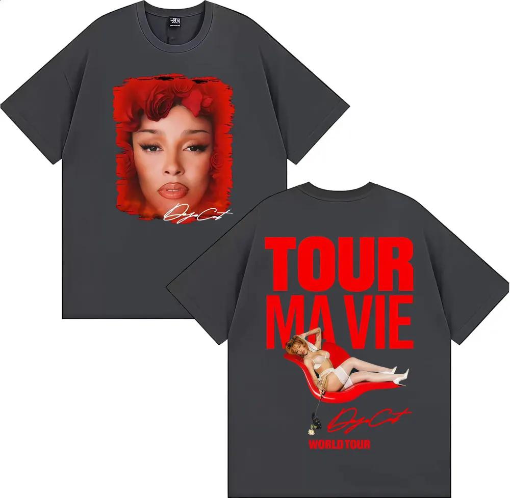 Singer The Doja Cat 2026 World Tour Double Sided PrintT Shirts Men Women Clothing Fashion Casual Short Sleeve T-shirt Streetwear