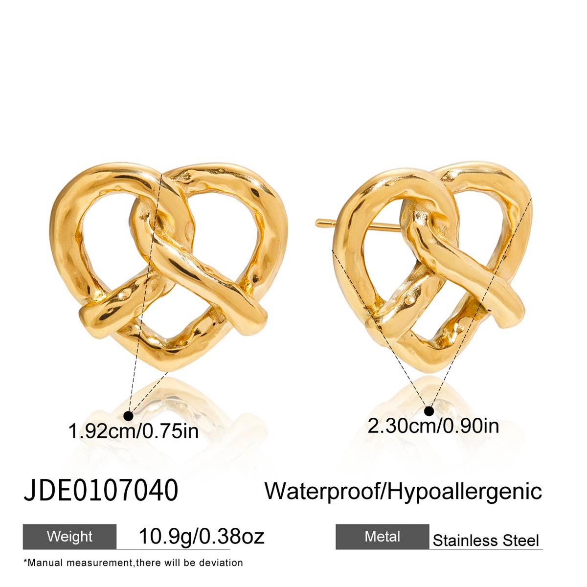 

Серьги-пусеты Youthway Romantic Heart для женщин, позолоченные серьги из нержавеющей стали, простая модная бижутерия, подарок на день рождения