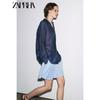 Zaprha 2025 Autumn New Casual Loose Asymmetric Hem Lapel Long Sleeve Shirts Top 3819008