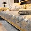 Luxury Embroidery Velvet Sofa Cover for Living Room, Non-Slip, Hot Stamping Stripes, Cushion Mat, Sofa Towel, Home Couch Decor