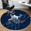 1pc Space Technology Office Round Area Rug, Indoor Mat Suitable ForOffice, Under Office Chairs Bedroom Living Room Home Decor, Room Deco T178