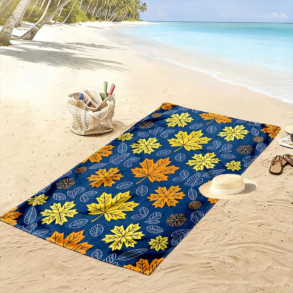 Golden autumn leaf symphony Print beach towel, quick drying, suitable for travel, outdoor sports, jogging, the beach and swimming, gift