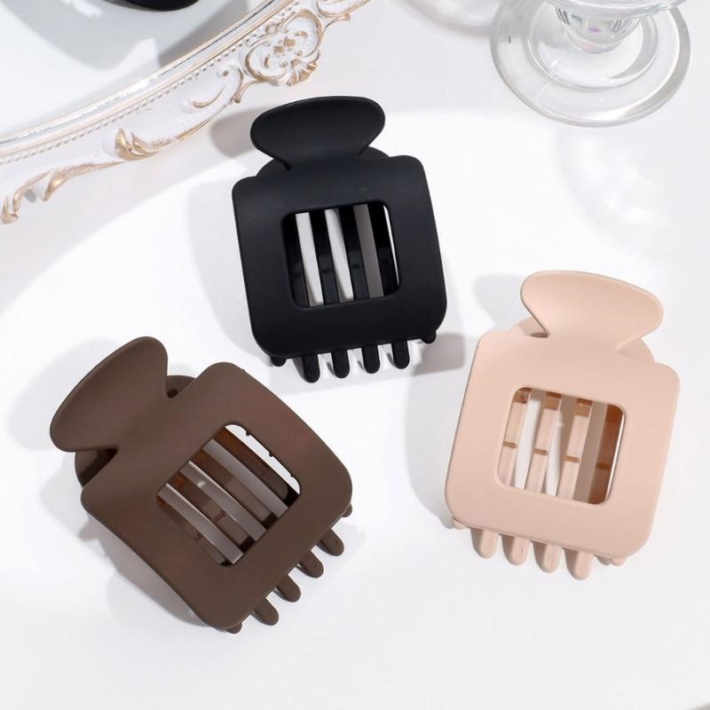 Matte Square Hair Claw Clip With Strong Grip For Women Kids Nonslip Hairpin ABS Hair Accessory For Sports Travel
