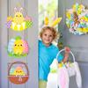Easter Door Decoration Hanging Paper Easter Egg Rabbit Welcome Sign Ornament Happy Easter Door Hanger Pendant Easter Decoration