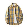 Autumn Fashion Simple Contrasting Color Men's Plaid Shirt, Korean Version of Trendy Casual Men's Long-sleeved Shirt