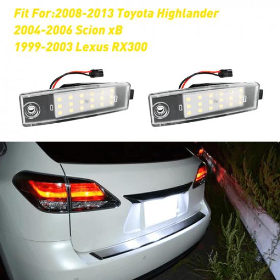 For Toyota Highlander Scion xB FULL LED White License Plate Light Tag Lamp 6000K
