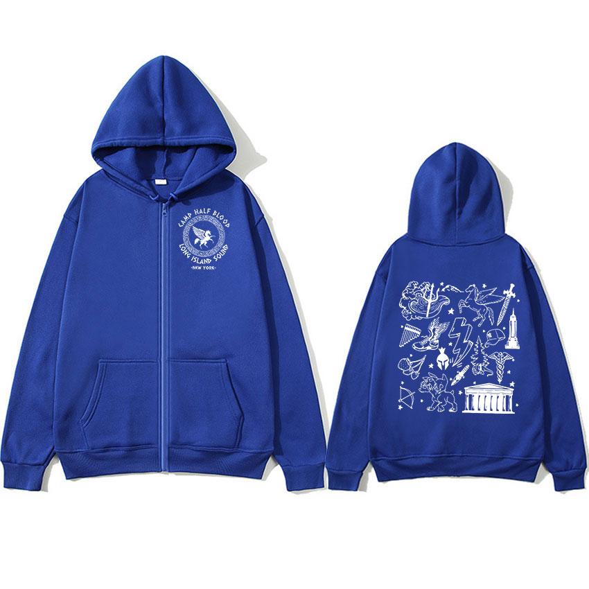 Camp Half Blood Percy Jackson Zipper Hoodie Long Island Sound Casual Oversized Zip Up Sweatshirt Men Women Coats Hoodies