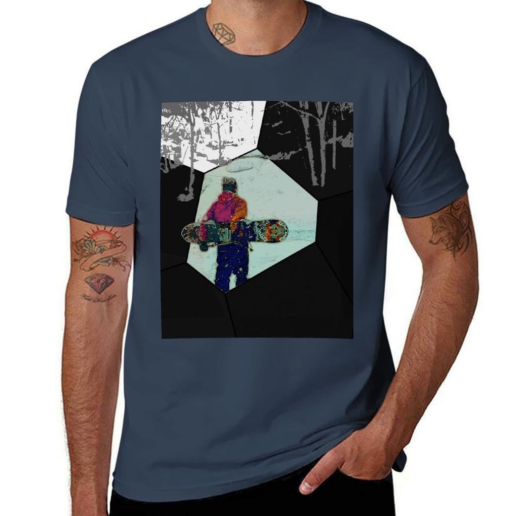 Snowboard Mosaic Design 20 Tshirt All Match Basic Short Sleeve Top