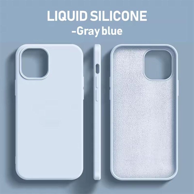 Original Phone Case For iPhone 11 12 13 14 15 16 Pro Max Luxury Liquid Silicone Cases For 7 8 Plus X XS XR Shockproof Soft Cover
