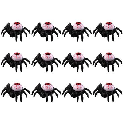12 Stück Halloween Gruselige Augapfel Spinne Teelichter Batteriebetrieben LED Horror Spinne Licht Spinne Rücken Auffällige Kerzenlampe