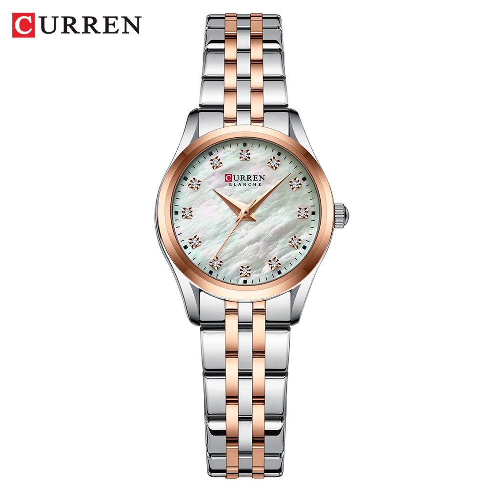 CURREN 9111 Women's Waterproof Steel Band Quartz Fashion Casual Wristwatch