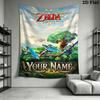 Name Custom Game Legend of Zelda Wall Tapestry Aesthetic Wall Hanging Printed Fabric Blanket Decorative Tapestries for Bedroom Living Room Home Decor