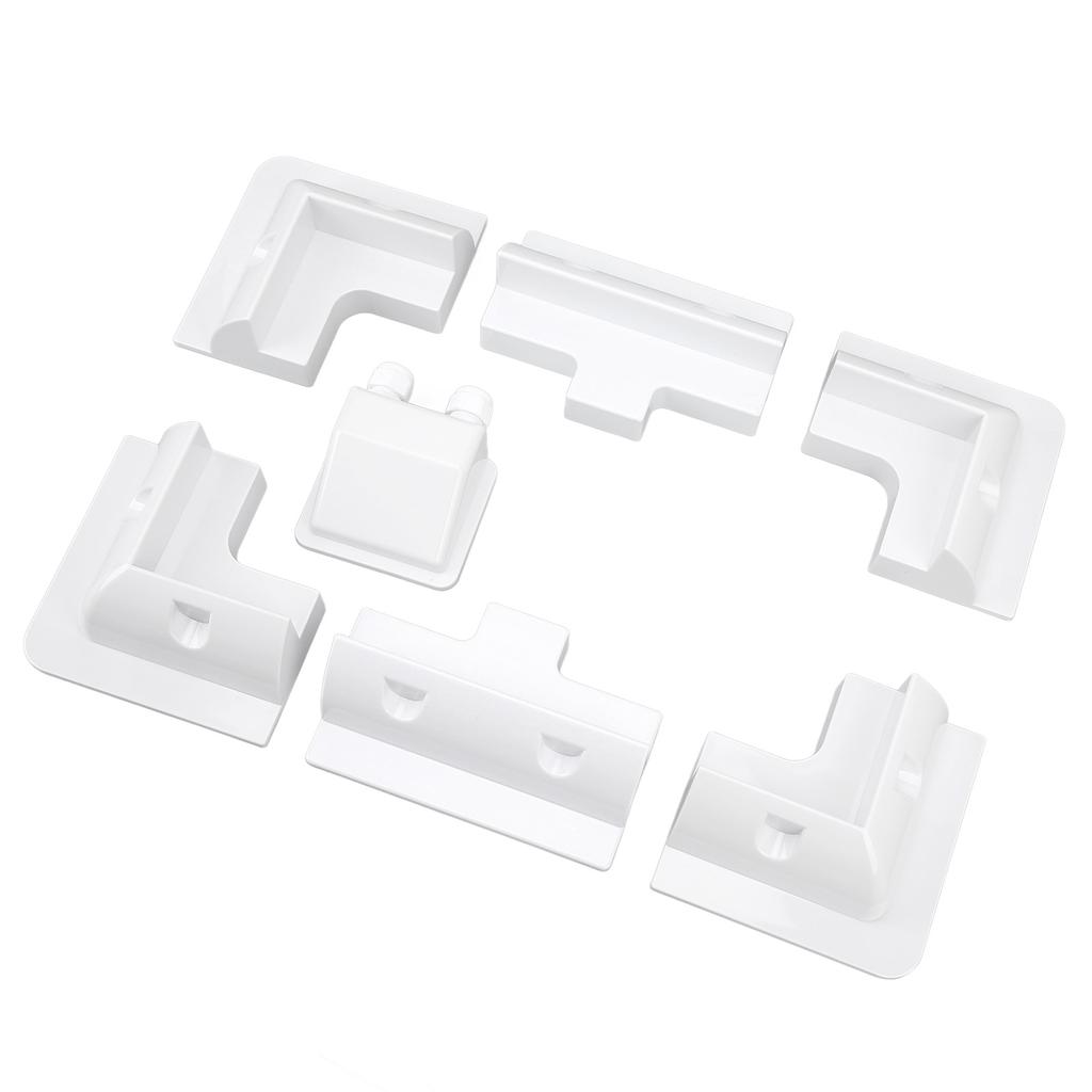 7-delars takhörnsfäste ABS Borrfritt Solpanel Fästfäste Kit Vit för Husbil Yacht Bungalow