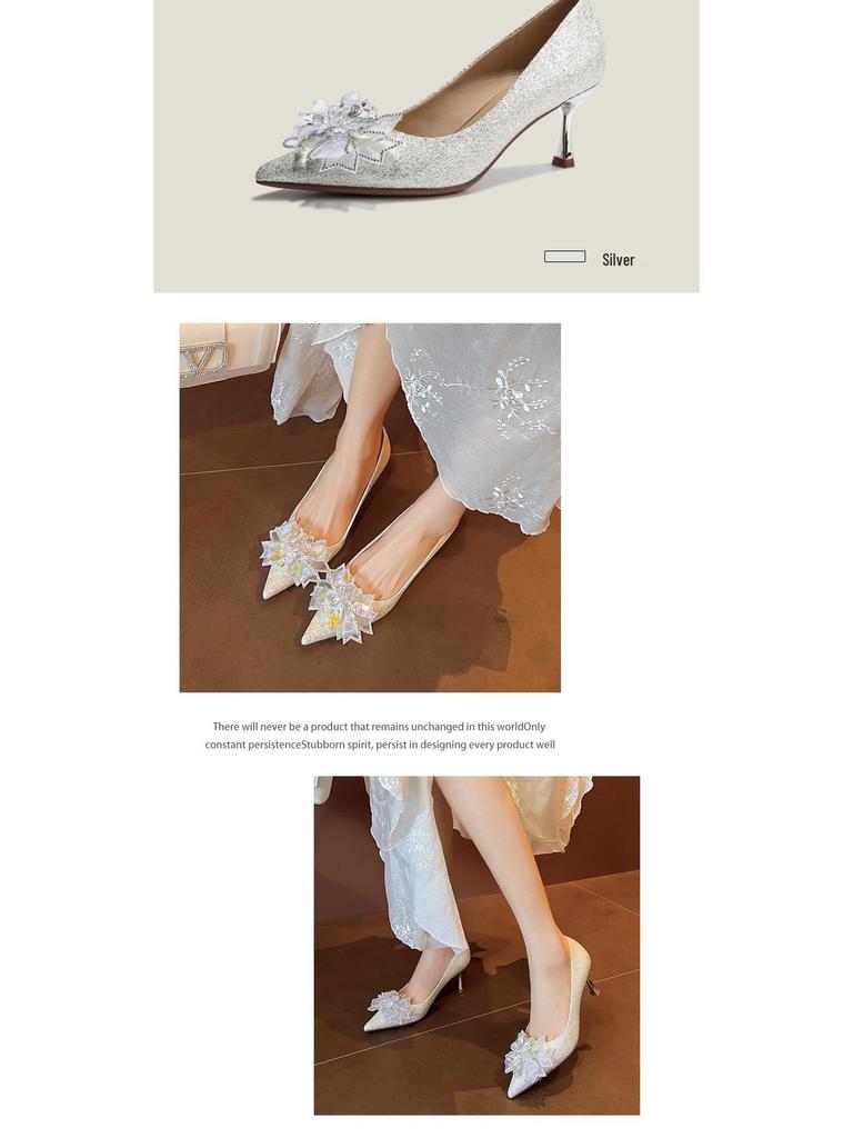 BEIJIANI Crystal Bow Stiletto Wedding & Bridesmaid Heels